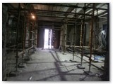 05 A pathway through the scaffolding in the entrance hall of the Cathedral as work goes on in the bell-tower above