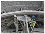 06 A giant mould is gently moved into place to continue plasterwork on the apse cornice