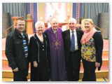 15 Bernadette and Michael Wall, their son Micheal and his fiancée Sharon McDermott, with Bishop Colm