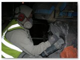 01 Cutting out the old capital stone that sits at the top of the original pillar that needs to be removed and replaced