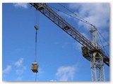01 In late July 2013 one of the last new capital stones is transported into the Cathedral by the tower crane