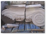 03 An old broken capital stone in the yard outside