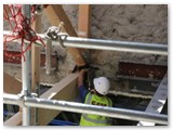 03 Making sure the truss is securely in place up against the side wall of the Cathedral closest to the presbytery