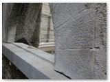 07 A half-moon window with stonework and windowsill in place - external view