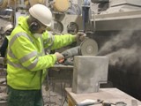 07 Cutting a smaller piece of limestone
