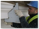 07 The plasterwork is now shaped with the second mould shaped from tin