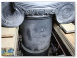 09 The capital stone is brought to sit perfectly on the section of column below