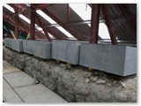 11 Coping stones in position ready to be set in place.