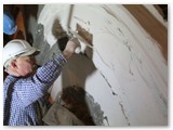 12 Master plasterer Geroge O'Malley in action