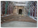 14 Early in the day some of the floor nearest the altar area is in place