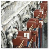 15 Angel figures amids the steel supports
