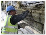 15 Fresh plaster is applied