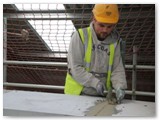 19 Mortar was applied to the joins in the coping stones