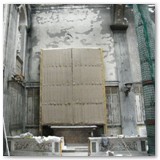 19 Protective shield constructed to protect the picture of the Holy Family which largely survived the fire