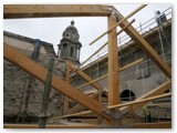 20 The near truss is part of the roof on the east side of the transept covering the Mortuary and Blessed Sacrament chapels