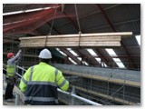 22 Then timber was moved in to construct a temporary timber roadway on which the trusses could be pushed