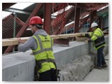 23 The timber roadway under construction