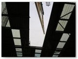 26 The truss approaches the recently opened roof space