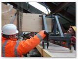 35 The truss has been pushed to sit over its final resting place