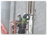 TD24 Large Side Windows being boarded up
